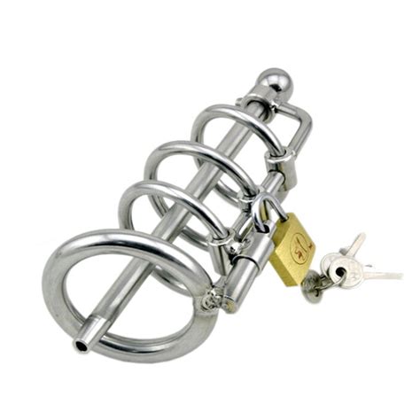 Ring Stainless Steel Male Urethral Catheter Stretching Tube Cock Cage