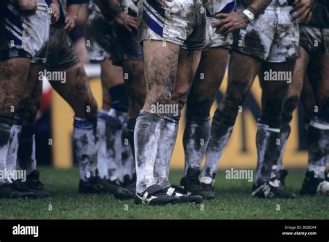Mud Covered Rugby Players Stock Photo Alamy