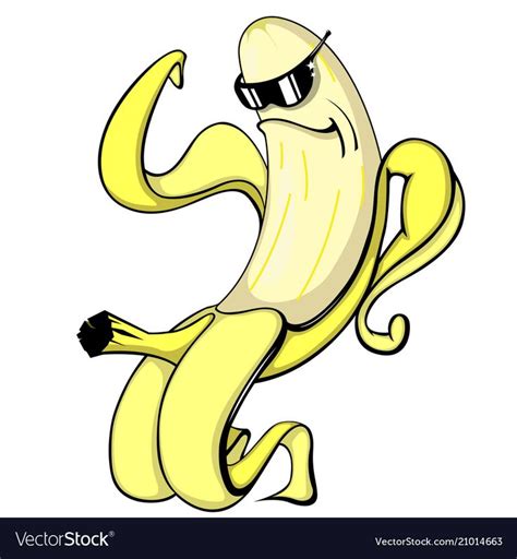 Cool Banana Wearing Sunglasses Muscular Rolling Vector Image On Apor