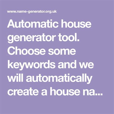 Automatic House Generator Tool Choose Some Keywords And We Will