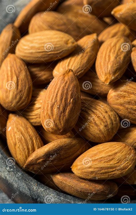Raw Organic Shelled Almonds Stock Photo Image Of Fruit Tasty 164678150