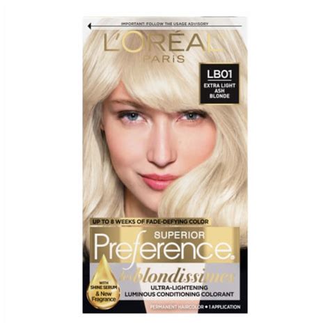 Loreal Paris Superior Preference Lb01 Extra Light Ash Blonde Permanent Hair Color 10 Ct