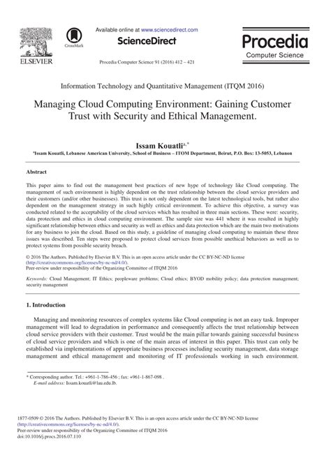 Cloud security involves the procedures and technology that secure cloud computing environments against both external and insider cybersecurity threats. (PDF) Managing Cloud Computing Environment: Gaining ...