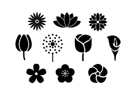 Flowers Silhouette Icon Vector 163047 Vector Art At Vecteezy