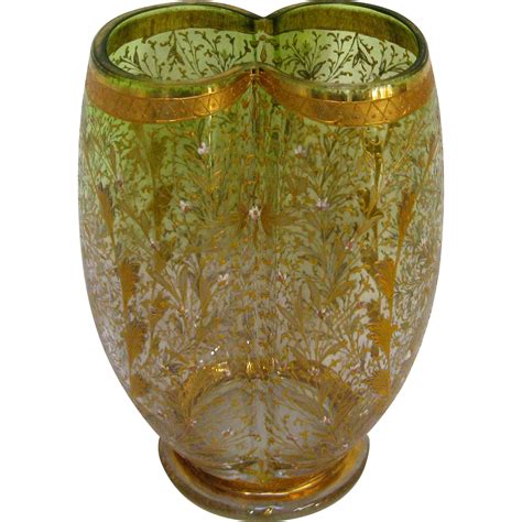 Bohemian Gilt Enamel Moser Glass Vase From Kirstenscorner On Ruby Lane