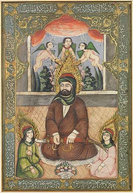 CHAMAYEL Early 19th Century Qajar Iran Miniature Representing Imam Ali