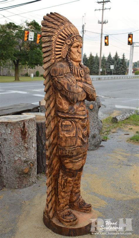 Human Figure Rlh Wood Sculptures Chainsaw Wood Carving Cigar Store