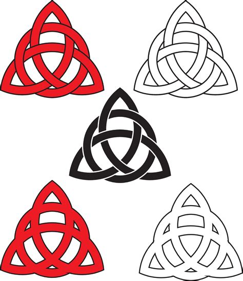 Celtic Trinity Knot Tattoo Line Pattern Hand Drawn Coloring Symbol