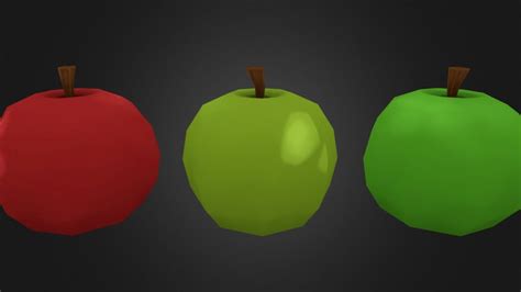 Low Poly Apple Download Free 3d Model By Offy Axe163 2a4d1d5