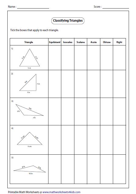 5th Grade Types Of Triangles Worksheet Spesial 5