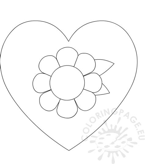 Heart Shaped Flower Coloring Page Coloringcom Sketch Coloring Page