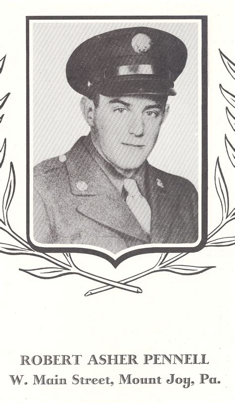 116th Infantry Regiment Roll Of Honor Pvt Robert Asher Pennell