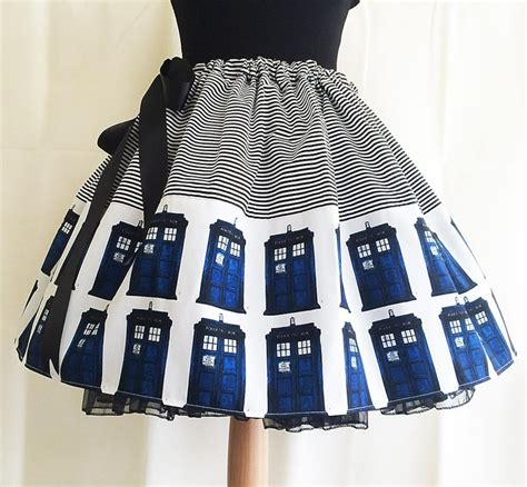 Police Box Skirt Geeky Skirts For Geeky Fans By Rooby Lane Etsy