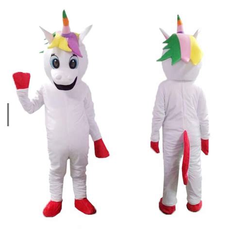 Unicorn Mascot Costume Flying Horse Mascot Costume Rainbow Pony Adult