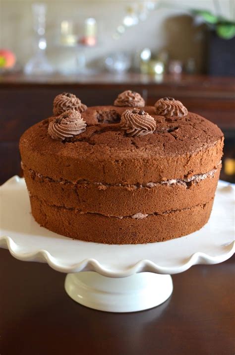 Chocolate Chiffon Cake With Cocoa Cream Filling Chocolate Chiffon