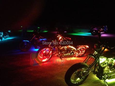 6pc Rgb Led Car Motorcycle Chopper Frame Glow Lights Flexible Neon