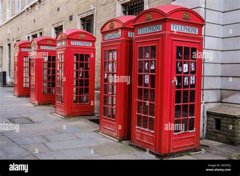 Red Phone Booths Stock Photo Alamy