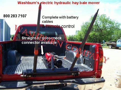 Pickup Truck 12 Volt Hydraulic Hay Bale Spear Straight Neck