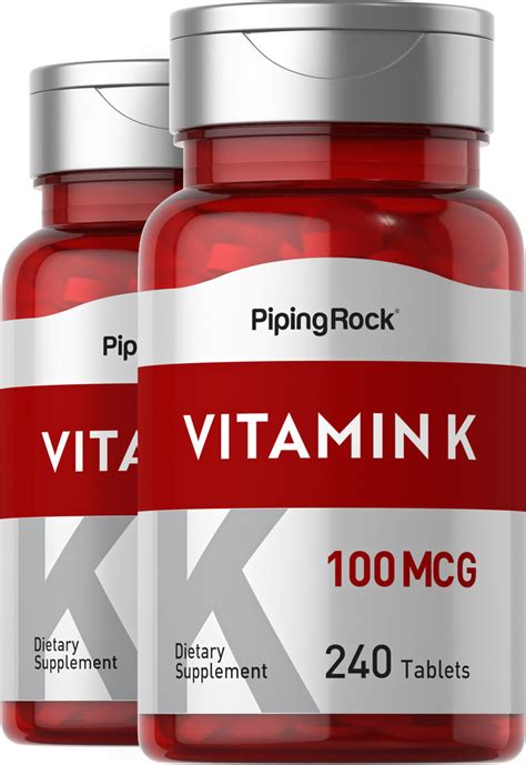 Vitamin K 100 Mcg 2 X 240 Tablets Vitamin K 100 Mcg Pipingrock