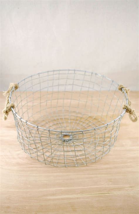 Maybe you would like to learn more about one of these? Farmhouse Wire Basket with Rope Handles 14" | Wire baskets ...