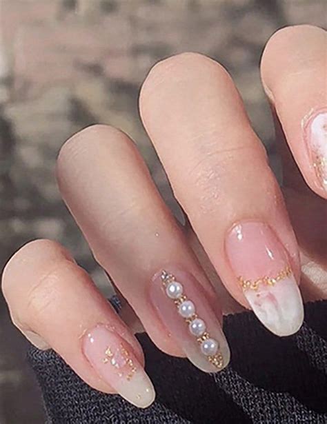 50 Elegant Wedding Nails Perfect For Your Big Day Pearl Nails Pearl