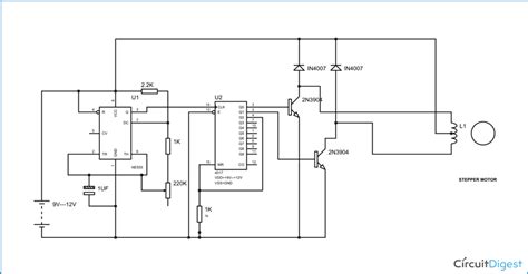 Simple Stepper Motor Driver Circuit Diagram Using 555 Timer Ic