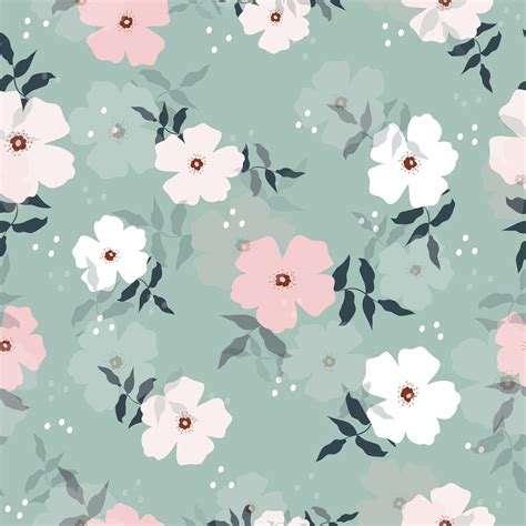 Seamless Cute Pastel Floral Pattern Background 3099000 Vector Art At