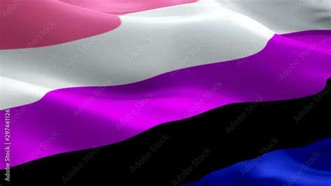 Genderflexible Pride Flag Rainbow Flag Video Waving In Wind Gender Different Genderfluid Flag