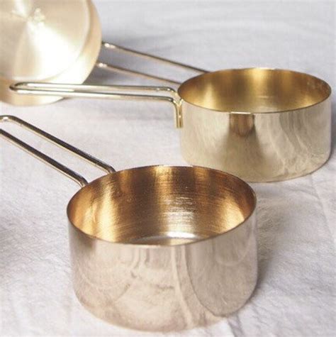 Gold Stainless Steel Measuring Cups 8 Piece Luxury Kitchen Etsy