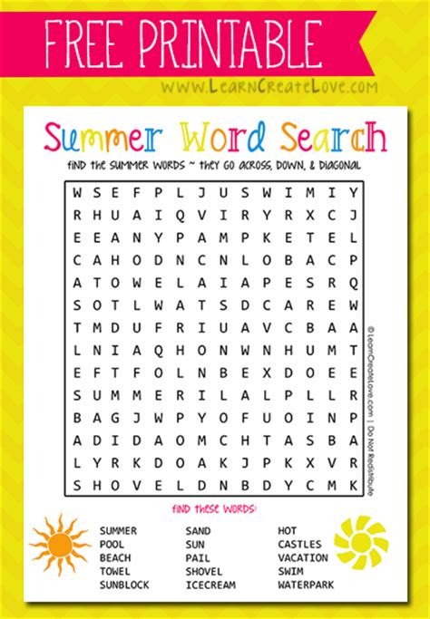 6 Best Images Of Hard Summer Word Search Printable