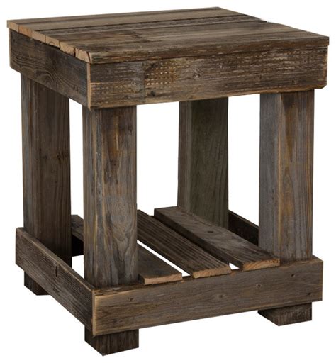 Barn Wood End Table Rustic Side Tables And End Tables By Del