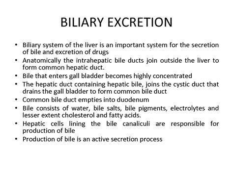 Solution Biliary Excretion Studypool