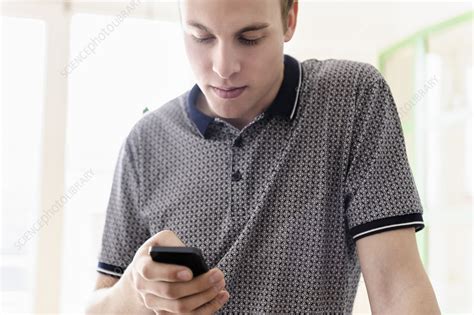 Man Using Mobile Phone Stock Image F009 3116 Science Photo Library