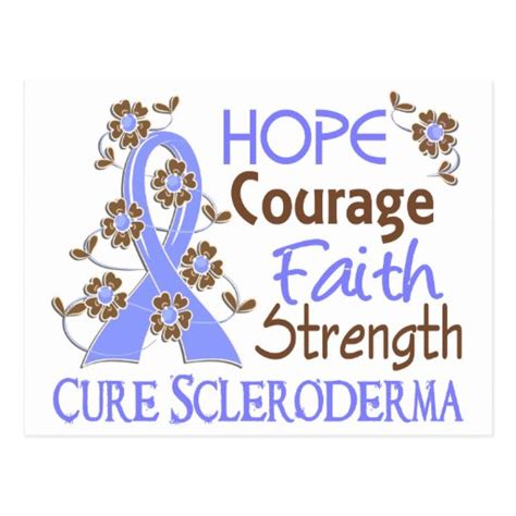 Hope Courage Faith Strength 3 Scleroderma Postcard Zazzle
