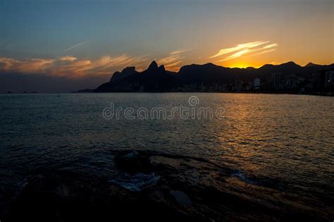 Beautiful Sunsets In The Suburbs Of Rio De Janeiro Stock Photo Image