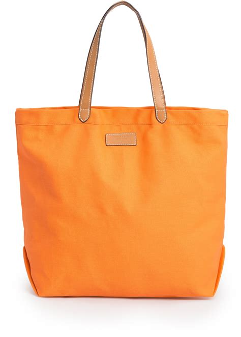 Mango Canvas Shopper Bag In Orange Lyst