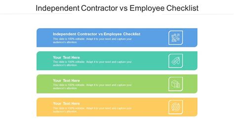 Independent Contractor Vs Employee Checklist Ppt Template Introduction
