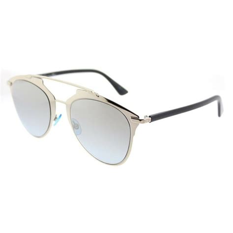 Christian Dior Eei 0h Reflected Silver Mirror Round Aviator Sunglasses