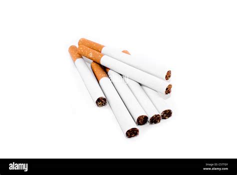 Seven Generic Cigarettes Isolated On A White Background Stock Photo Alamy