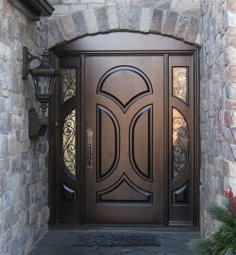 This Beautiful Amberwood Custom Mahogany Entry Door With 2 Sidelights