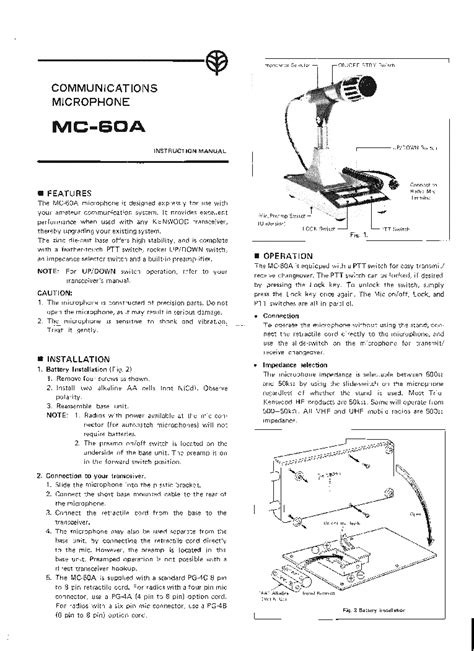 Kenwood Mc 60a Communications Microphone Service Manual Download