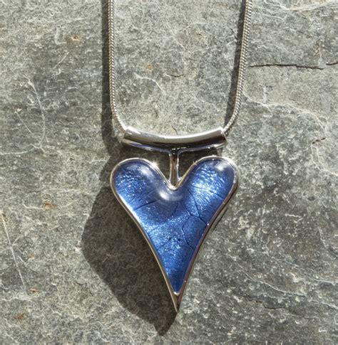 Blue Heart Necklace Glitterarti