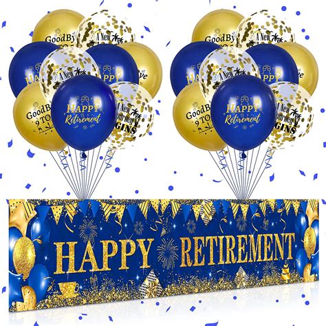 Navy Blue Happy Retirement Party Decorations Large Blue Happy
