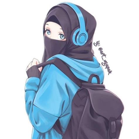 Gambar kartun muslimah bercadar latihan bercadar. #hijab #hijab #kartun | Anime muslim, Islamic cartoon, Girls cartoon art