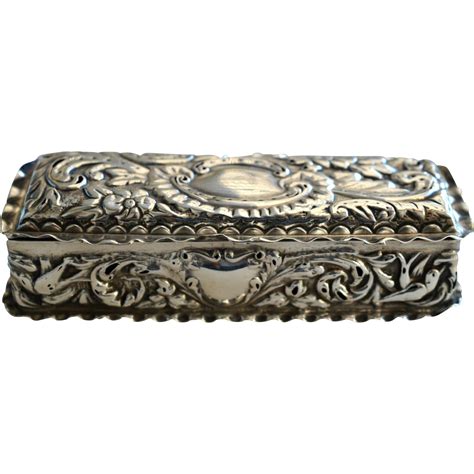 Ornate 1897 Birmingham Silver Trinket Box | Vintage silver, Ornate, Trinket