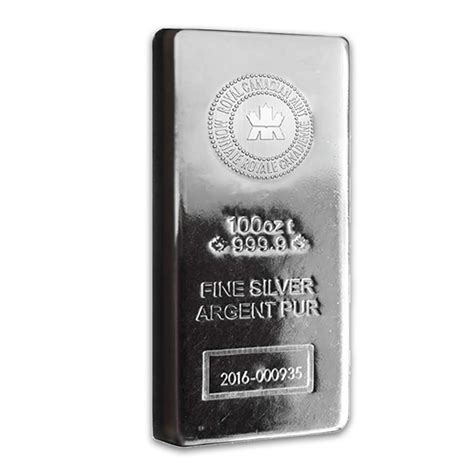 Buy 100 Oz Royal Canadian Mint Rcm Silver Bar Monument Metals