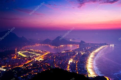 Rio De Janeiro Aerial View At Night Stock Photo By ©dabldy 98203306