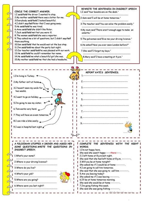 Reported Speech English Esl Worksheets For Distance Learning And