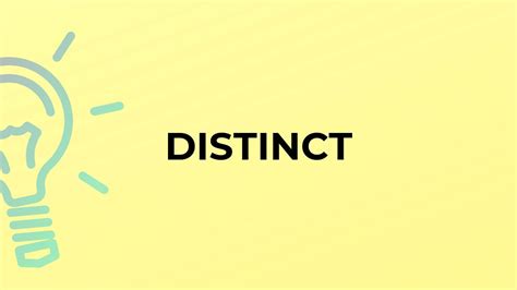 What Is The Meaning Of The Word Distinct Youtube