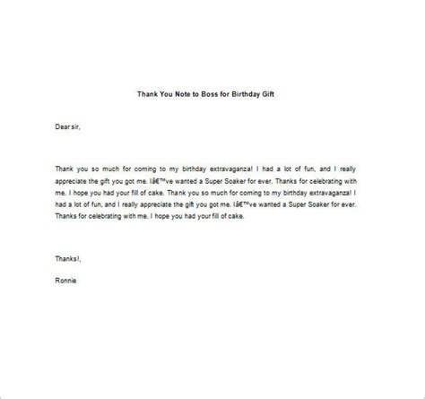 Thank You Note To Boss 10 Free Word Excel Pdf Format Download